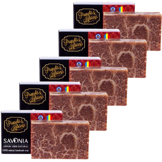 Set of 5 - Natural Propolis and Hibiscus Soap