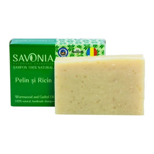Natural Solid Shampoo with Wormwood and Castor Oil – 100% Handmade